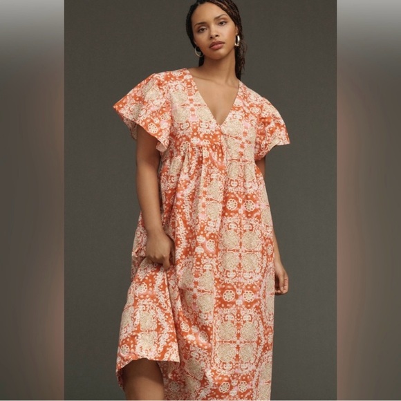Maeve Dresses & Skirts - Anthropologie Maeve Flutter Sleeve Babydoll Dress